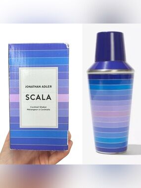 New Jonathan Adler Scala Cocktail Shaker featuring retro style stripes